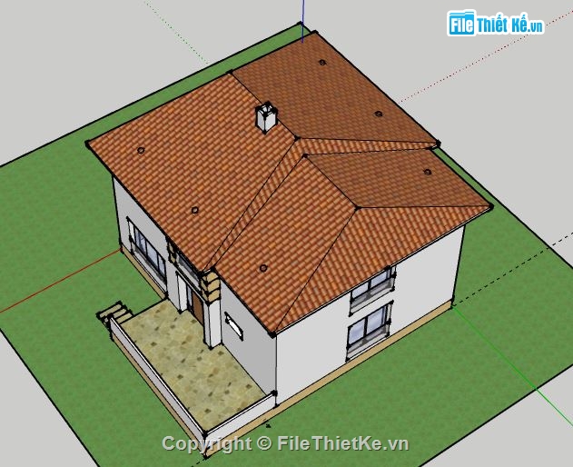 Biệt thự 2 tầng,model su biệt thự 2 tầng,biệt thự 2 tầng sketchup,sketchup biệt thự 2 tầng