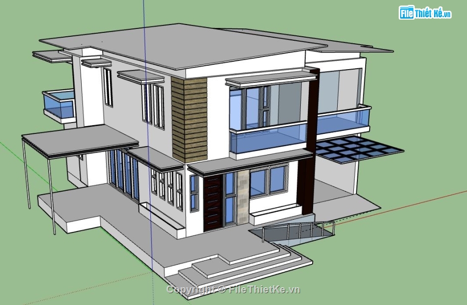 Biệt thự 2 tầng,model su biệt thự 2 tầng,file su biệt thự 2 tầng,biệt thự 2 tầng sketchup