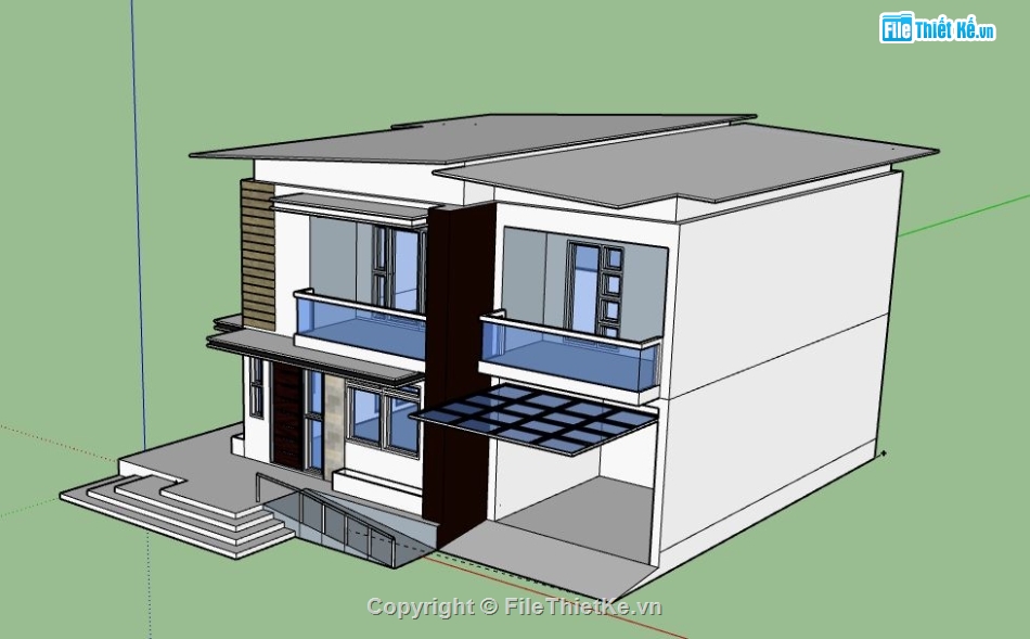 Biệt thự 2 tầng,model su biệt thự 2 tầng,file su biệt thự 2 tầng,biệt thự 2 tầng sketchup