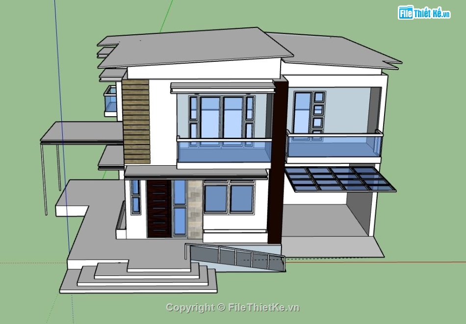 Biệt thự 2 tầng,model su biệt thự 2 tầng,file su biệt thự 2 tầng,biệt thự 2 tầng sketchup