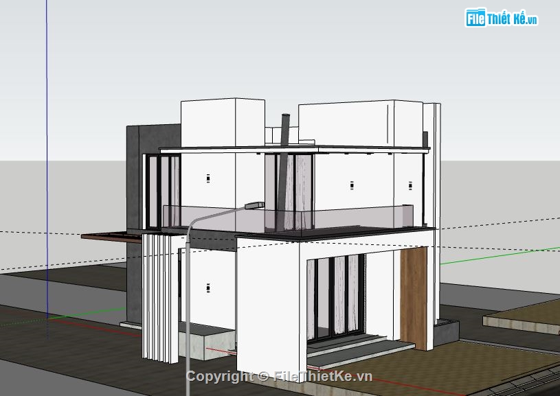 Biệt thự 2 tầng,file su biệt thự 2 tầng,file sketchup biệt thự 2 tầng