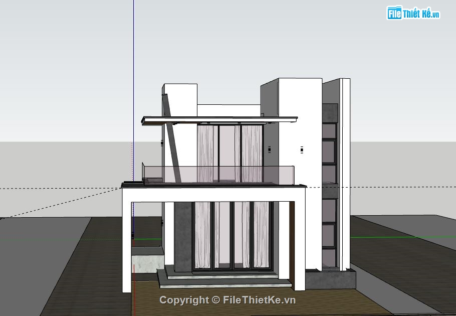 Biệt thự 2 tầng,file su biệt thự 2 tầng,file sketchup biệt thự 2 tầng