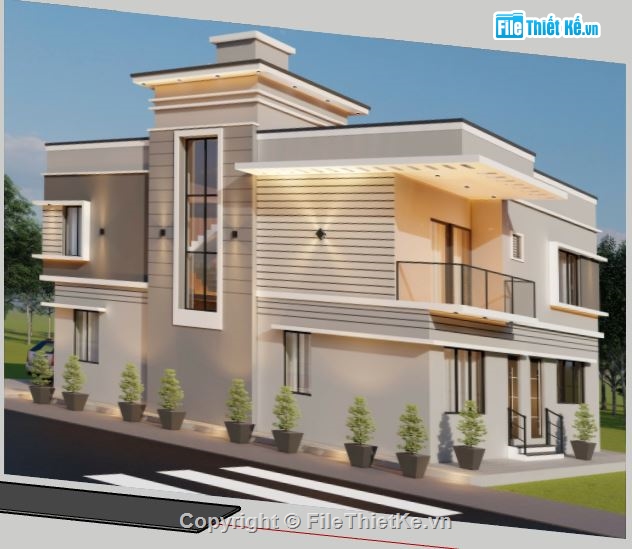 Biệt thự 2 tầng,model su biệt thự 2 tầng,biệt thự 2 tầng sketchup