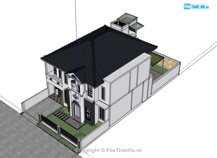 Biệt thự 2 tầng,model su biệt thự 2 tầng,biệt thự 2 tầng file su,sketchup biệt thự 2 tầng,biệt thự 2 tầng model sketchup