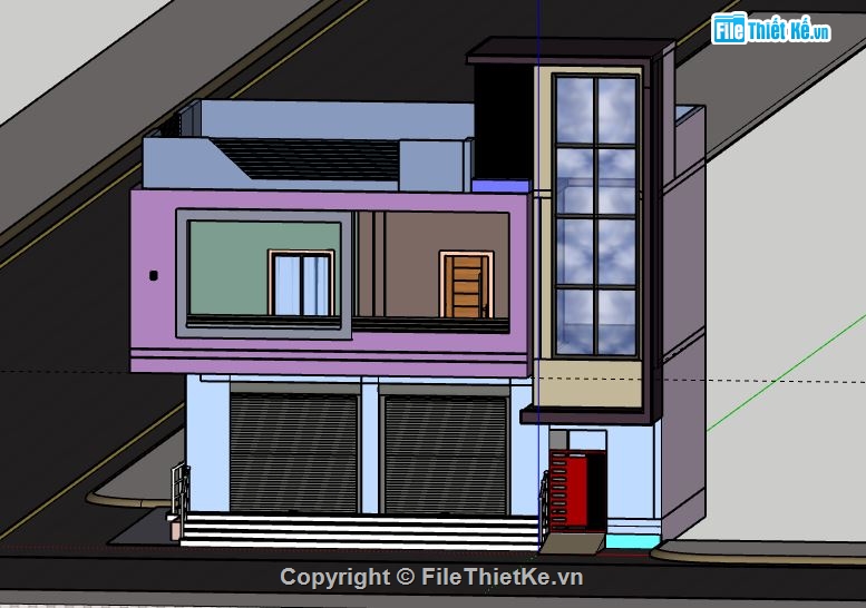 Biệt thự 2 tầng,model su biệt thự 2 tầng,mẫu biệt thự 2 tầng sketchup