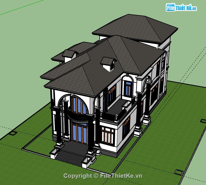 Biệt thự 2 tầng,model su biệt thự 2 tầng,biệt thự 2 tầng file su,file sketchup biệt thự 2 tầng,biệt thự 2 tầng model su