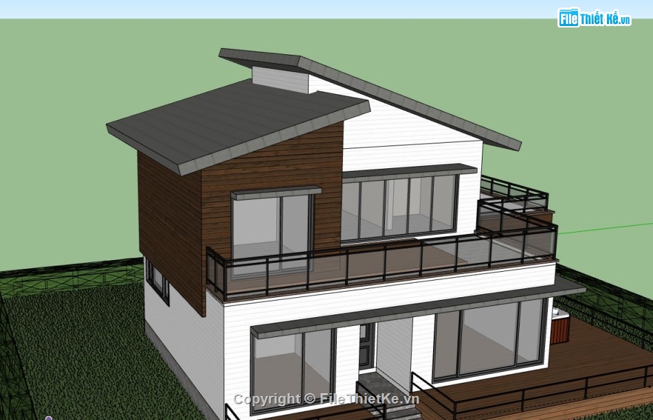 Biệt thự 2 tầng,model su biệt thự 2 tầng,file su biệt thự 2 tầng,sketchup biệt thự 2 tầng