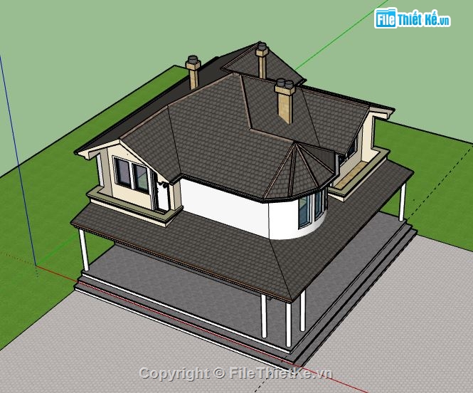 Biệt thự 2 tầng,model su biệt thự 2 tầng,file su biệt thự 2 tầng,biệt thự 2 tầng sketchup,sketchup biệt thự 2 tầng