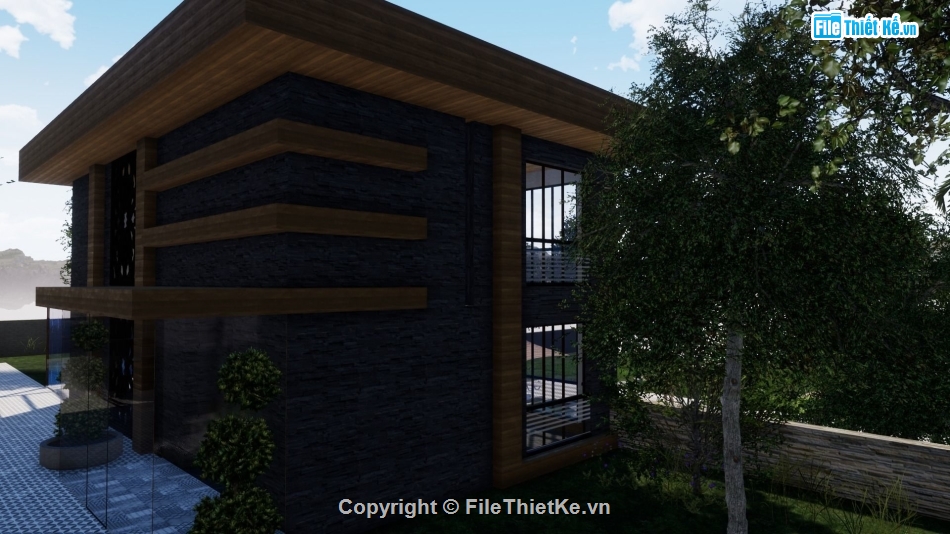 Biệt thự 2 tầng,model su biệt thự 2 tầng,biệt thự 2 tầng file su,sketchup biệt thự 2 tầng,biệt thự 2 tầng sketchup