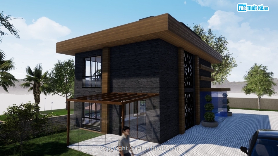 Biệt thự 2 tầng,model su biệt thự 2 tầng,biệt thự 2 tầng file su,sketchup biệt thự 2 tầng,biệt thự 2 tầng sketchup