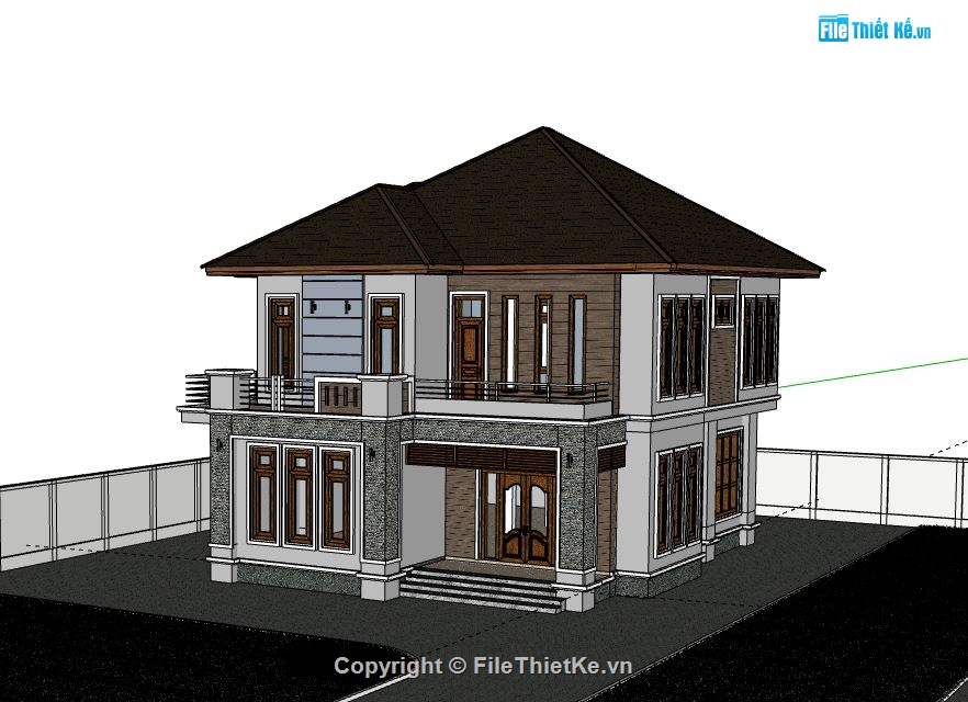 Biệt thự 2 tầng,model su biệt thự 2 tầng,biệt thự 2 tầng file su