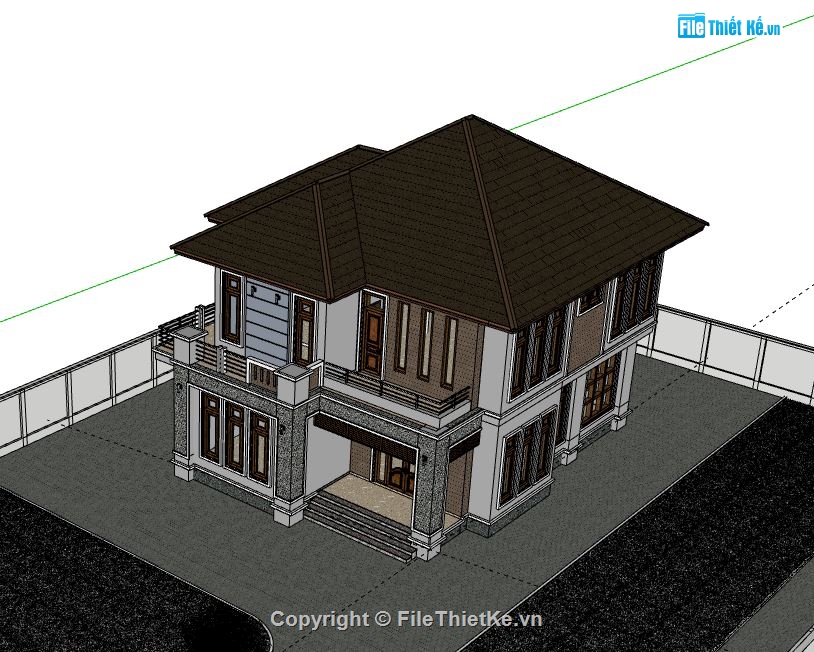 Biệt thự 2 tầng,model su biệt thự 2 tầng,biệt thự 2 tầng file su