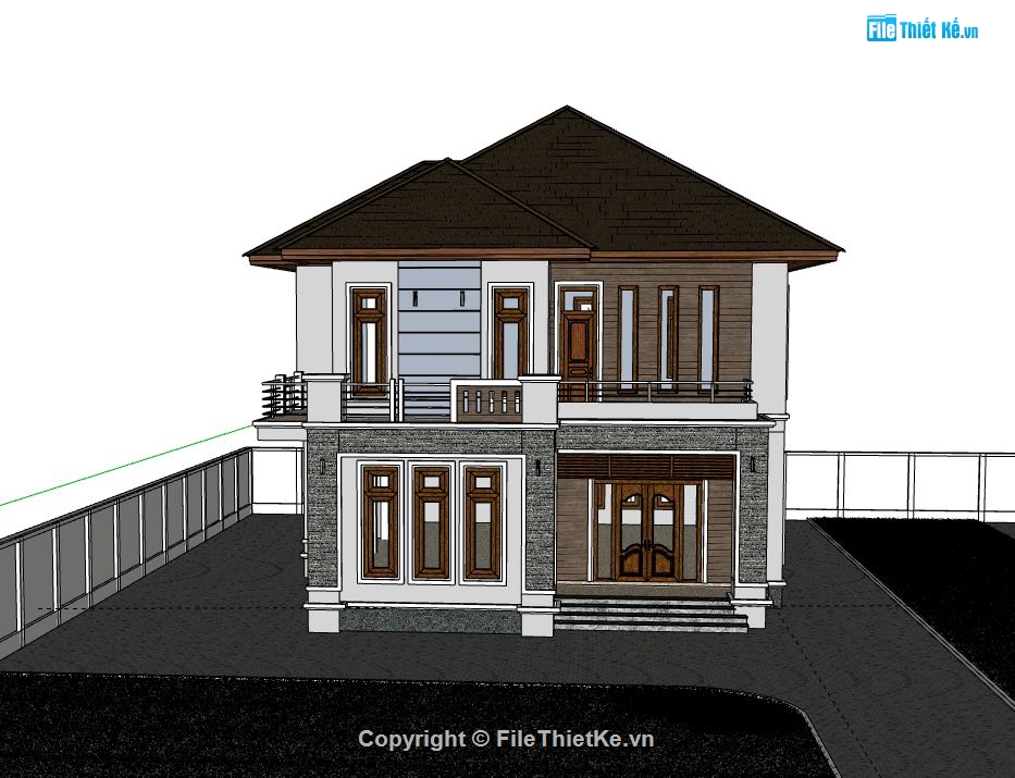 Biệt thự 2 tầng,model su biệt thự 2 tầng,biệt thự 2 tầng file su