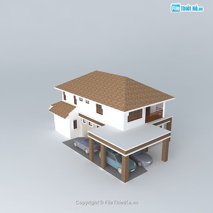 Biệt thự 2 tầng,Model su biệt thự 2 tầng,Sketchup biệt thự 2 tầng,Biệt thự 2 tầng model su