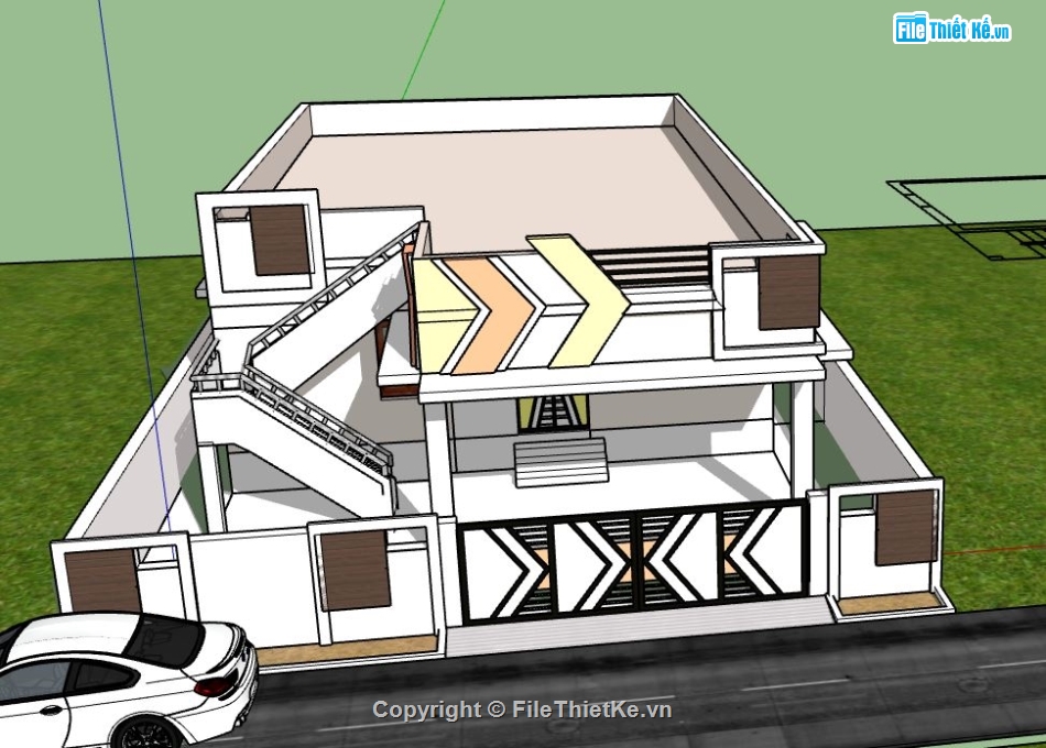 Biệt thự 2 tầng,Model su biệt thự 2 tầng,file su biệt thự 2 tầng,biệt thự 2 tầng file su,biệt thự 2 tầng model su