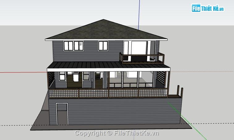 Biệt thự 2 tầng,model su biệt thự 2 tầng,biệt thự 2 tầng file su,file sketchup biệt thự 2 tầng,mẫu biệt thự 2 tầng sketchup