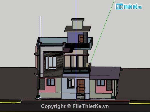 Biệt thự 2 tầng,file su biệt thự 2 tầng,sketchup biệt thự 2 tầng