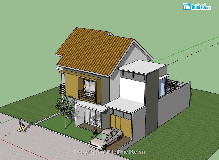 Biệt thự 2 tầng,model su biệt thự 2 tầng,file su biệt thự 2 tầng