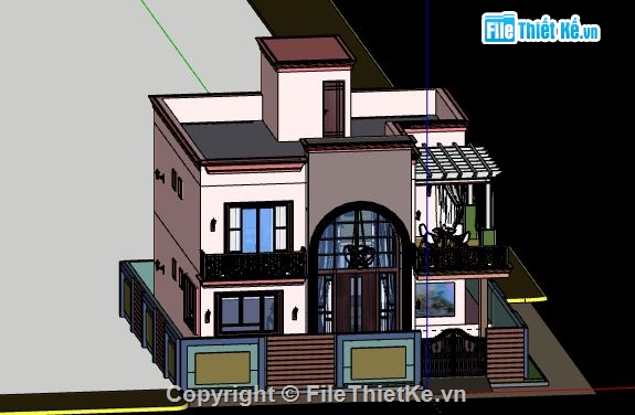 Biệt thự 2 tầng,model su biệt thự 2 tầng,biệt thự 2 tầng sketchup