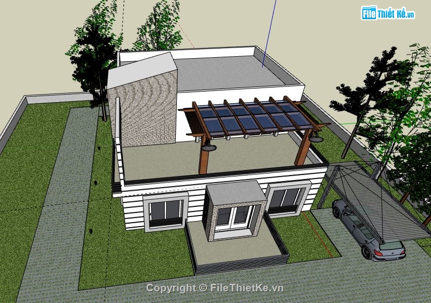 Biệt thự  2 tầng,model su biệt thự 2 tầng,biệt thự 2 tầng file su