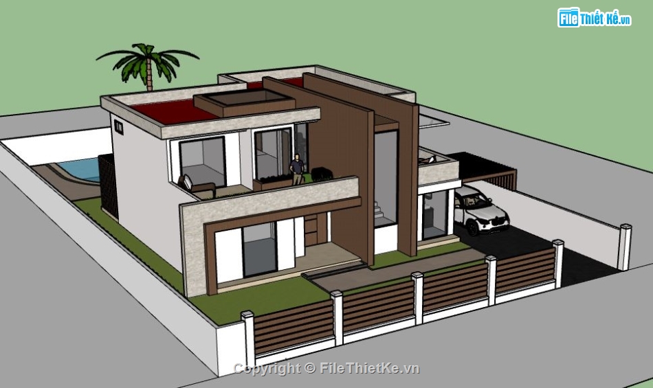 Biệt thự 2 tầng,model su biệt thự 2 tầng,biệt thự 2 tầng file su,file sketchup biệt thự 2 tầng,biệt thự 2 tầng model su