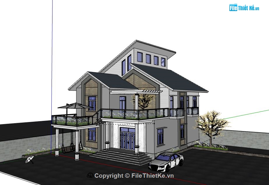 Biệt thự 2 tầng,Model su biệt thự 2 tầng,file su biệt thự 2 tầng