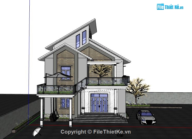 Biệt thự 2 tầng,Model su biệt thự 2 tầng,file su biệt thự 2 tầng