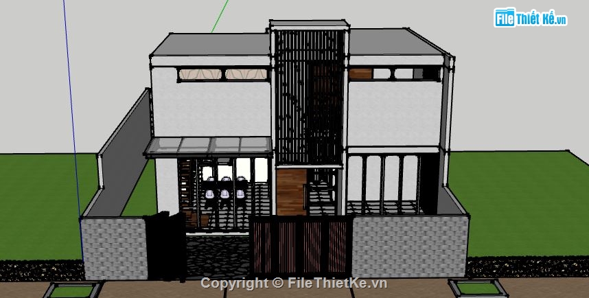 Biệt thự 2 tầng,model su biệt thự 2 tầng,biệt thự 2 tầng file su,file sketchup biệt thự 2 tầng,biệt thự 2 tầng sketchup