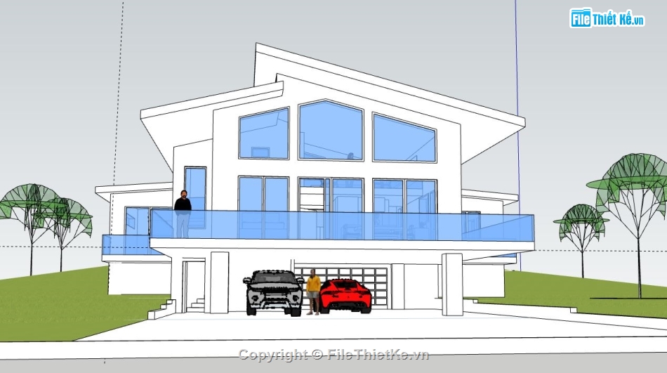 Biệt thự 2 tầng,model su biệt thự 2 tầng,file sketchup biệt thự 2 tầng,biệt thự 2 tầng sketchup