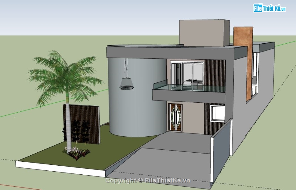 Biệt thự 2 tầng,model su biệt thự 2 tầng,biệt thự 2 tầng file su,file sketchup biệt thự 2 tầng