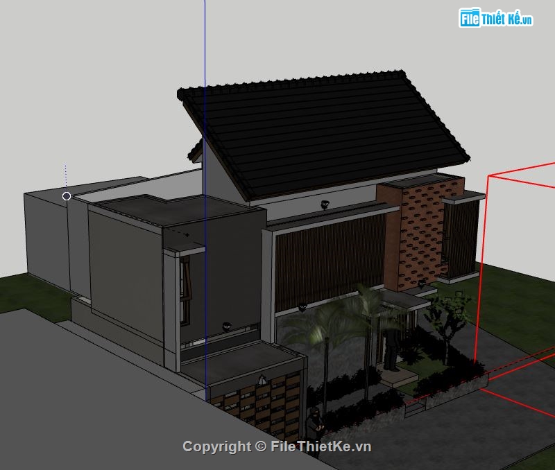 Biệt thự 2 tầng,model su biệt thự 2 tầng,file su biệt thự 1 tầng,biệt thự 1 tầng model su,sketchup biệt thự 1 tầng