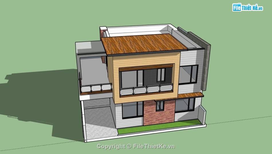 Biệt thự 2 tầng,model su biệt thự 2 tầng,file su biệt thự 2 tầng,mẫu biệt thự 2 tầng sketchup