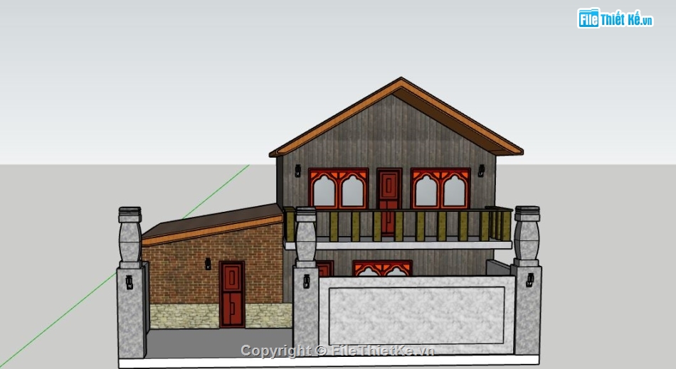 Biệt thự 2 tầng,model su biệt thự 2 tầng,biệt thự 2 tầng file su,file sketchup biệt thự 2 tầng