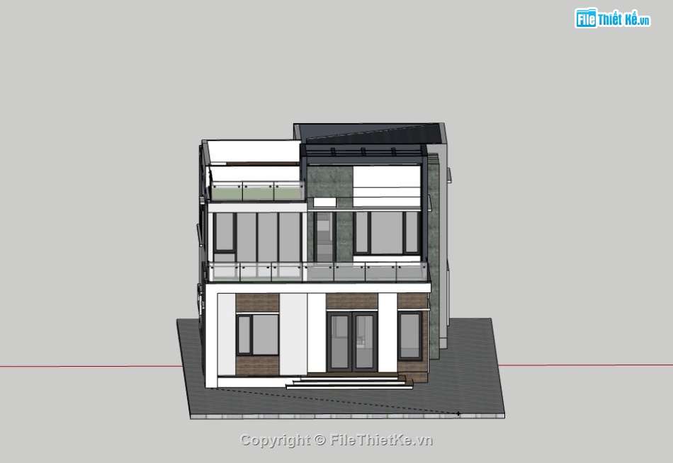 Biệt thự 2 tầng,Model su biệt thự 2 tầng,sketchup biệt thự 2 tầng