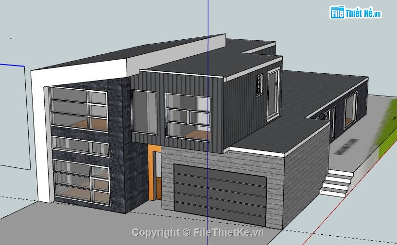 Biệt thự 2 tầng,model su biệt thự 2 tầng,biệt thự 2 tầng file su,sketchup biệt thự 2 tầng,biệt thự 2 tầng sketchup