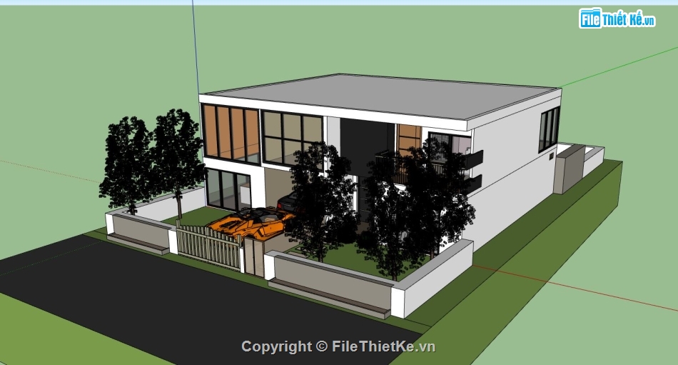 Biệt thự 2 tầng,model su biệt thự 2 tầng,biệt thự 2 tầng file su