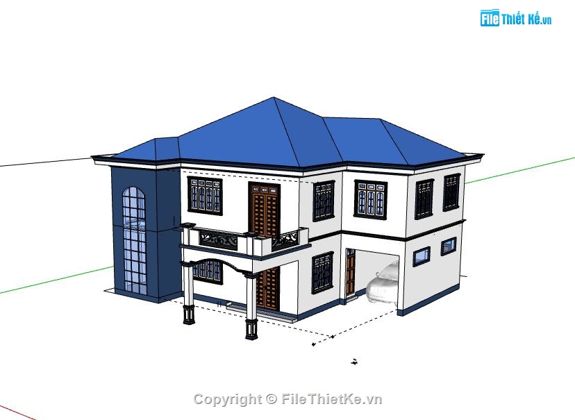 Biệt thự 2 tầng,file su biệt thự 2 tầng,biệt thự 2 tầng model su