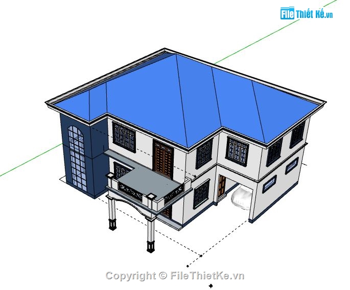 Biệt thự 2 tầng,file su biệt thự 2 tầng,biệt thự 2 tầng model su