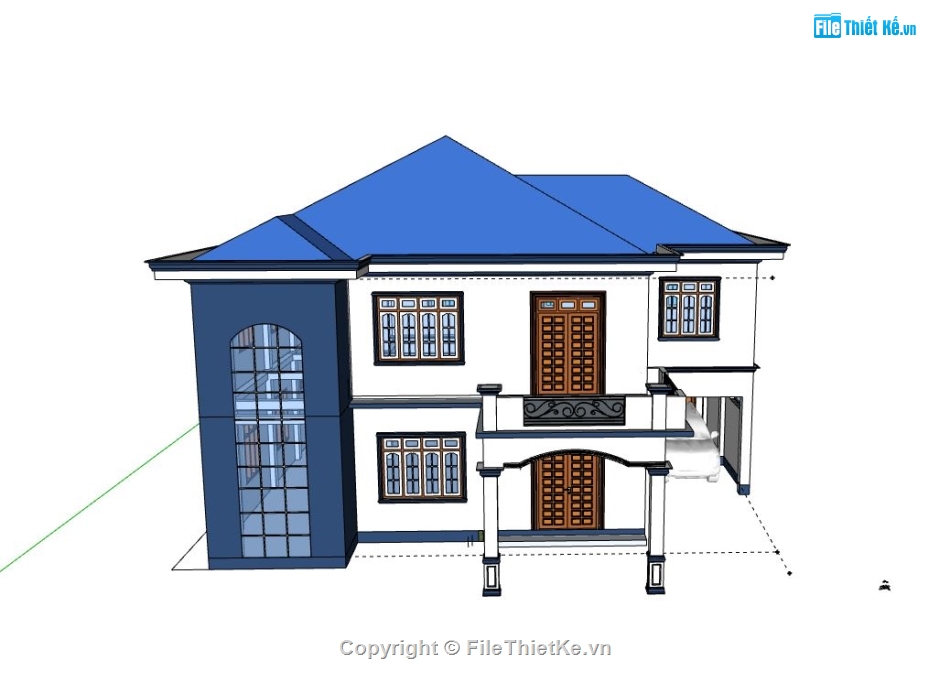 Biệt thự 2 tầng,file su biệt thự 2 tầng,biệt thự 2 tầng model su