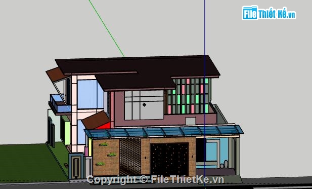 Biệt thự 2 tầng,file su biệt thự 2 tầng,sketchup biệt thự 2 tầng