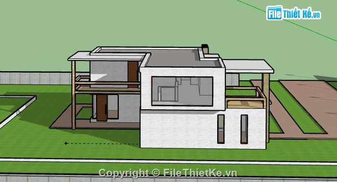 Biệt thự 2 tầng,model su biệt thự 2 tầng,biệt thự 2 tầng file su,sketchup biệt thự 2 tầng,biệt thự 2 tầng sketchup