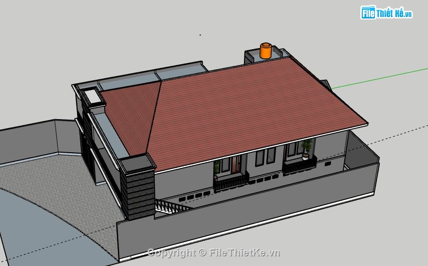 Biệt thự 2 tầng,model su biệt thự 2 tầng,biệt thự 2 tầng file su,file sketchup biệt thự 2 tầng