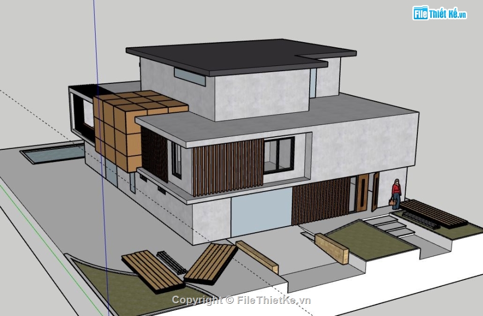 Biệt thự 2 tầng,model su biệt thự 2 tầng,biệt thự 2 tầng file su,sketchup biệt thự 2 tầng,biệt thự 2 tầng model su