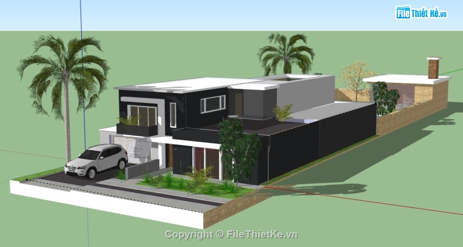 Biệt thự 2 tầng,model su biệt thự 2 tầng,biệt thự 2 tầng file su,sketchup biệt thự 2 tầng,biệt thự 2 tầng file sketchup