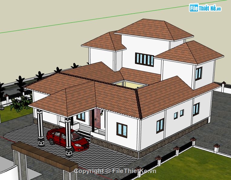 Biệt thự 2 tầng,model su biệt thự 2 tầng,biệt thự 2 tầng model su