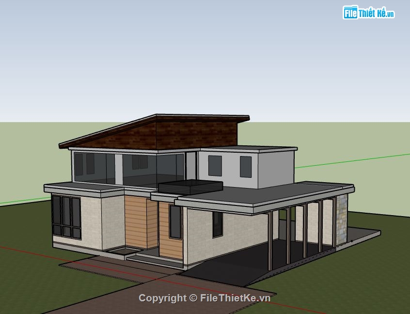 Biệt thự 2 tầng,model su biệt thự 2 tầng,biệt thự 2 tầng sketchup