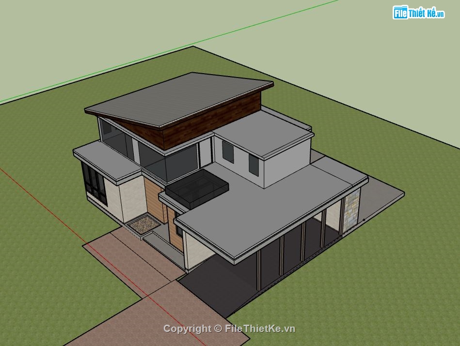 Biệt thự 2 tầng,model su biệt thự 2 tầng,biệt thự 2 tầng sketchup