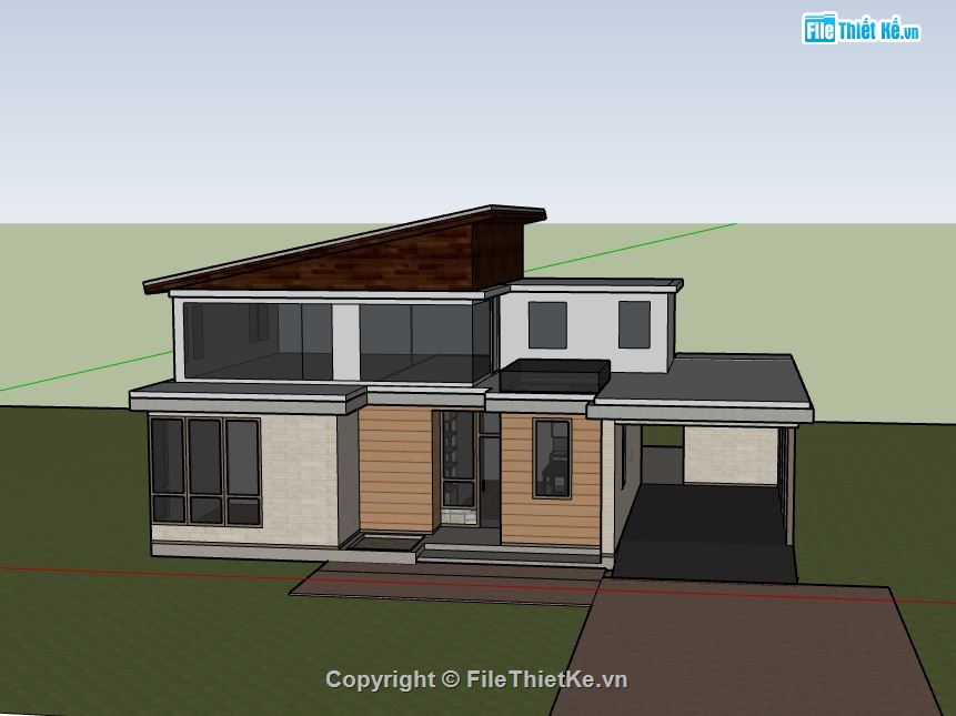 Biệt thự 2 tầng,model su biệt thự 2 tầng,biệt thự 2 tầng sketchup