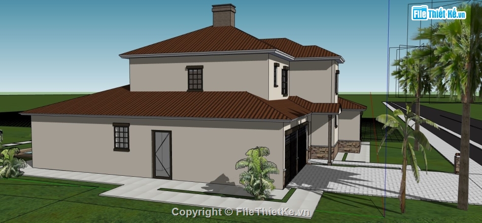 file su biệt thự,sketchup biệt thự,model su biệt thự