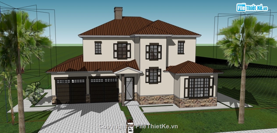 file su biệt thự,sketchup biệt thự,model su biệt thự